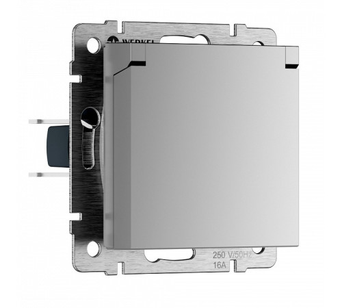 Розетка с заземлением и со шторкой, без рамки с крышкой Werkel W1171206