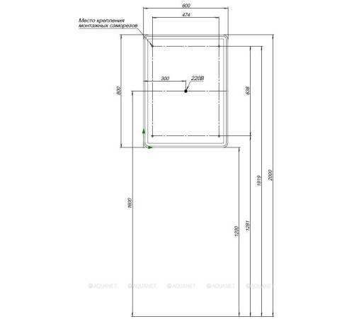 Зеркальный шкаф Aquanet Оптима 60х80 LED 00311860