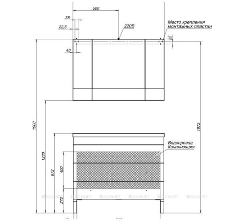 Шкаф-зеркало Aquanet Верона 100 белый (камерино) 00175383