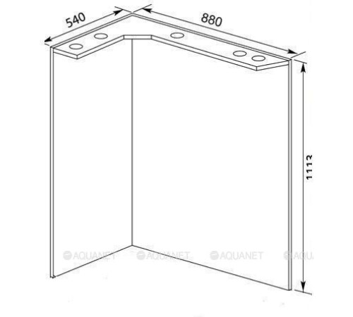 Зеркало Aquanet Корнер 88 L угловое с карнизом 00158820