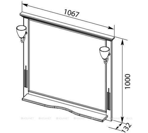 Зеркало Aquanet Лагуна 105 белый матовый 00175304