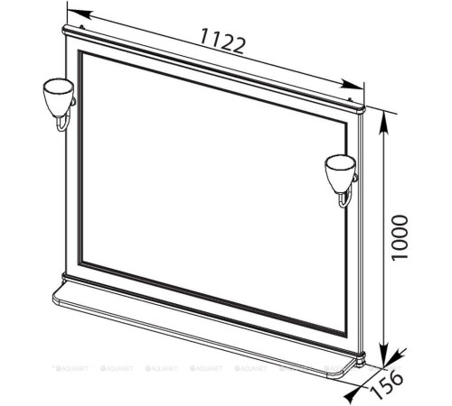 Зеркало Aquanet Валенса 110 черный кракелюр серебро 00180296