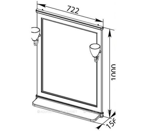 Зеркало Aquanet Валенса 70 белый кракелюр серебро 00180142