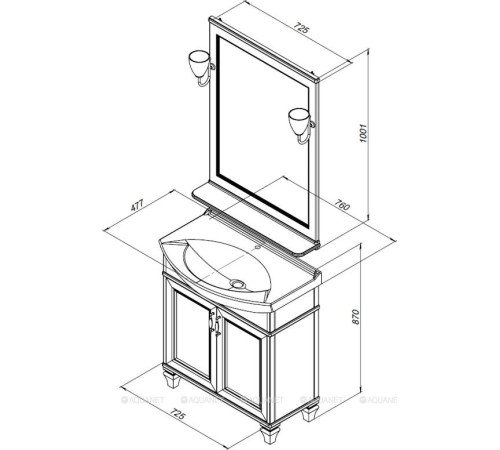 Зеркало Aquanet Валенса 75 new белый матовый 00238829