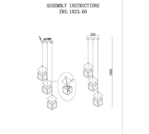 Подвесной светильник Zortes Ice Cube ZRS.1005.03
