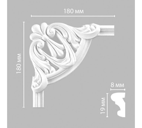 Угловой элемент DECOMASTER 97100-1 180x180x18 мм 97100-1