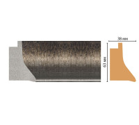 Багет из полистирола Decomaster FM21-2 63х38х2850 мм FM21-2