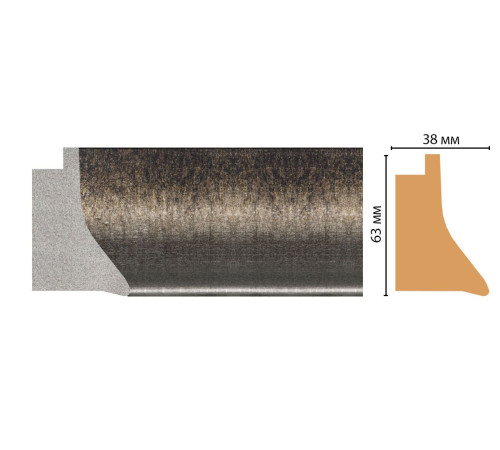Багет из полистирола Decomaster FM21-2 63х38х2850 мм FM21-2