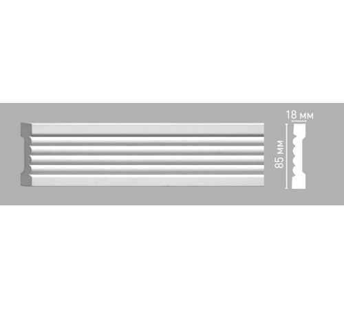 Молдинг гладкий DECOMASTER 85х18х2400 мм 97206