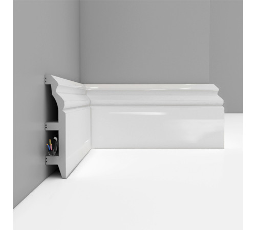 Плинтус напольный DECOMASTER D232-114 ДМ 100х22х2400 мм белый глянец D232-114 ДМ