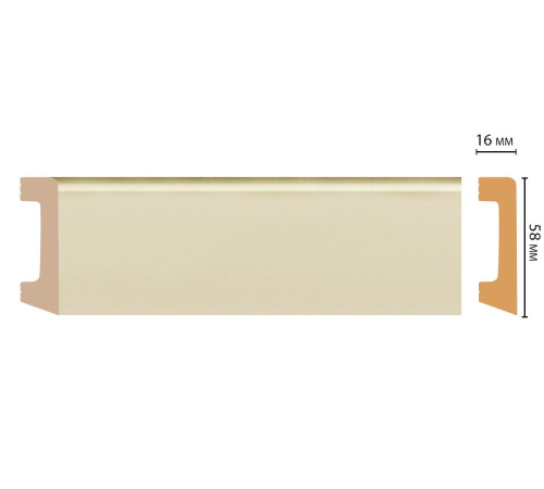 Плинтус напольный Decomaster D234-61 DM 58х16х2400 мм D234-61 DM