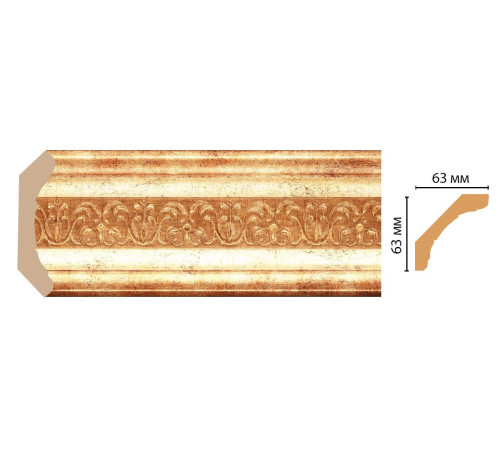 Плинтус потолочный DECOMASTER 168-126 62х62х2400 мм 168-126