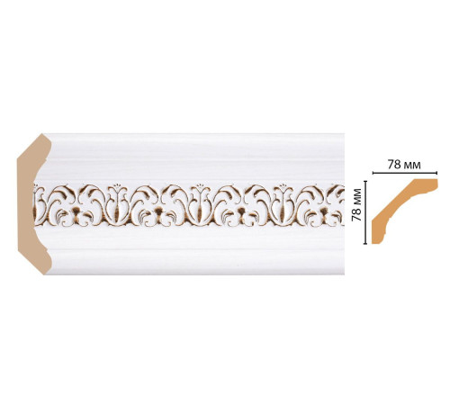 Плинтус потолочный DECOMASTER 76х76х2400 мм 169-118