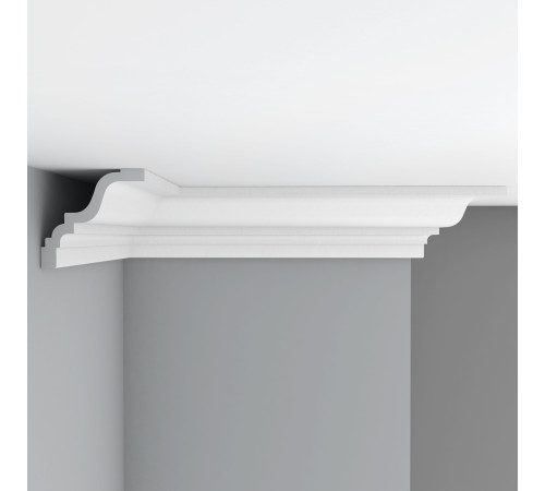 Плинтус потолочный гладкий Decomaster 135х142х2400 мм 96271