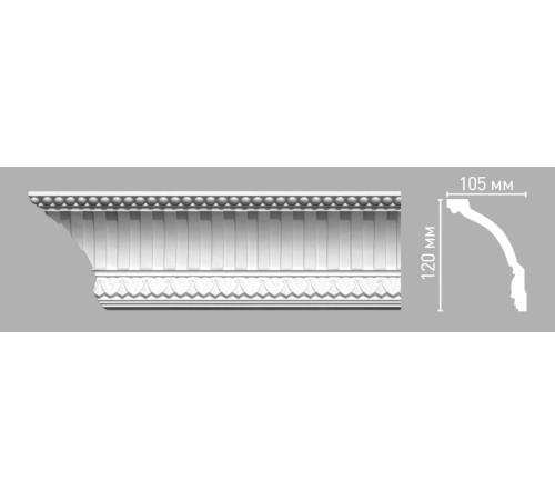 Плинтус потолочный DECOMASTER 95105 с рисунком 120х105х2400 мм 95105