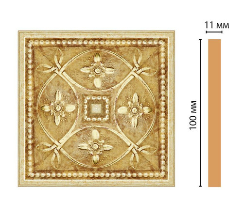 Вставка декоративная DECOMASTER 156-2-933 100х100х11 мм полистирол 156-2-933