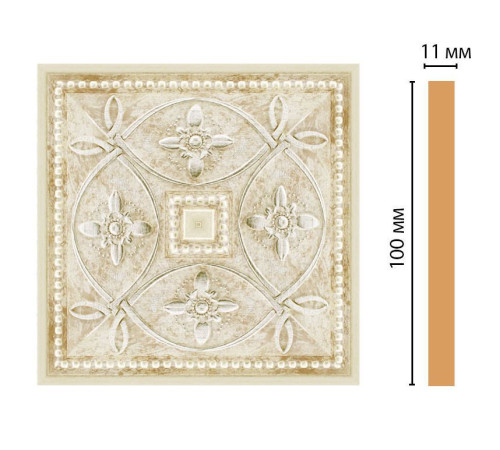 Вставка декоративная DECOMASTER 156-2-937 100х100х11 мм полистирол 156-2-937