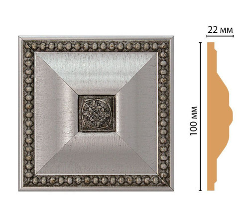 Вставка декоративная Decomaster D209-55 100x100x22 мм D209-55