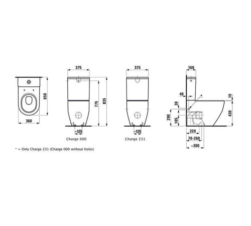 Унитаз-моноблок Laufen Pro 36х65х44 см приставной белый 8.2595.2.000.000.1/8.2995.3.000.973.1