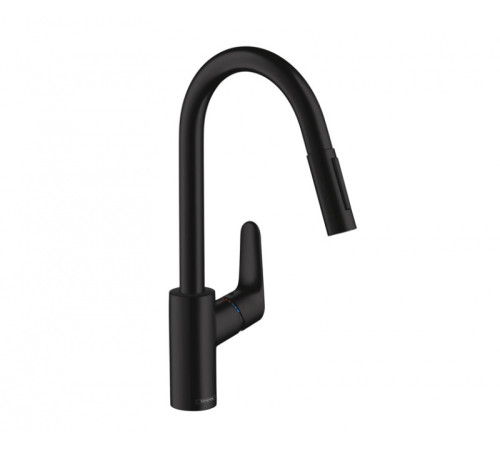 Смеситель для кухни Hansgrohe Focus M41 240 230 мм выдвижной излив черный матовый 31815670