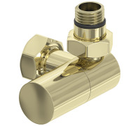 Вентиль регулировки температуры Сунержа 3D правый цилиндр НР G 1/2 - НГ G 3/4 шампань глянцевая 020-1403-1234