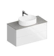 Тумба подвесная Kerama Marazzi PLAZA Modern 100x48 см 2 ящика белый / дуб виченце PLB.M.100.2\WHT.V