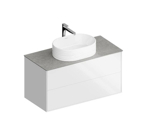 Тумба подвесная Kerama Marazzi PLAZA Modern 100x48 см 2 ящика белый / дуб виченце PLB.M.100.2\WHT.V