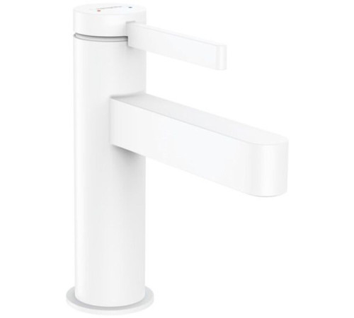 Смеситель для раковины hansgrohe Finoris 100 однорычажный с клапаном Push-Open матовый белый 76010700
