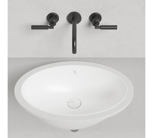 Раковина встраиваемая снизу Salini Marea 12 545х375х187 мм с переливом S-Sense белый глянцевый 1101109G