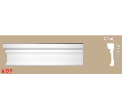 Молдинг гладкий DECOMASTER A029 полистирол 93х27х2000 мм A029