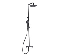 Душевая система со смесителем AQUAMET Ø250 мм излив черный матовый AQM8011MB