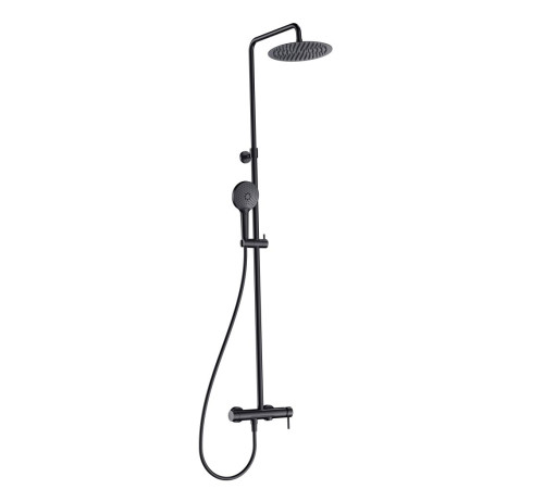 Душевая система со смесителем AQUAMET Ø250 мм излив черный матовый AQM8011MB