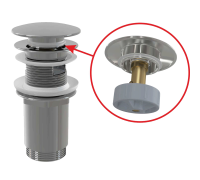 Донный клапан Alcaplast CLICK/CLACK 5/4 цельнометаллический с большой заглушкой хром A392C