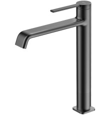 Смеситель для раковины AQUAMERIT Asti высокий 231 мм серый матовый AQM6414GM