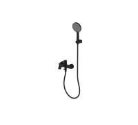 Смеситель для ванны AQUAMERIT Asti с душевым набором черный матовый AQM6412MB