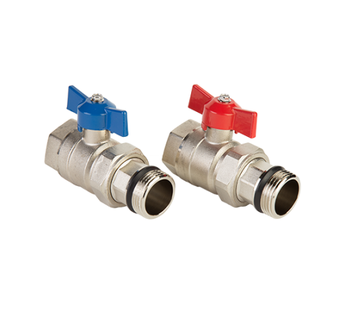 Комплект шаровых кранов для коллектора HOGERT Premium ГОСТ 1 без термометра 2 шт MC42206