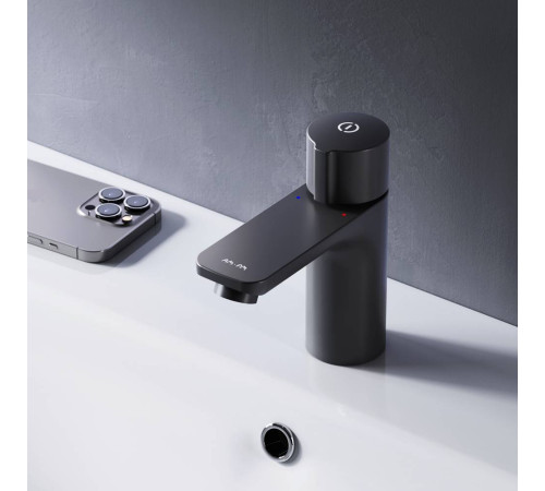 Смеситель для раковины AM.PM X-Joy TouchReel нажимной черный матовый F85A02522