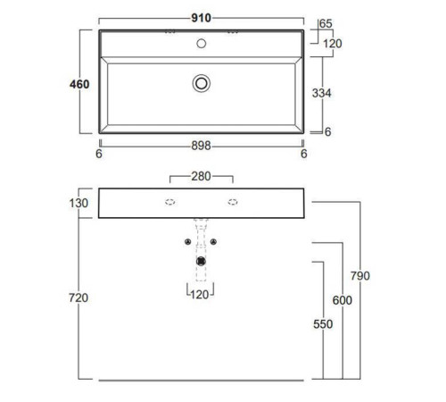Раковина подвесная Simas Agile 91х46 см 1 отверстие белый AG91 bi*1