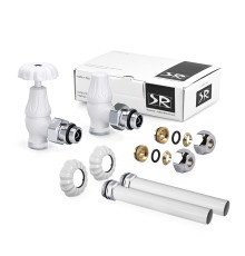 Комплект вентилей угловых SR Rubinetterie Floral Old Style 1/2 белый A339-1500VCPA