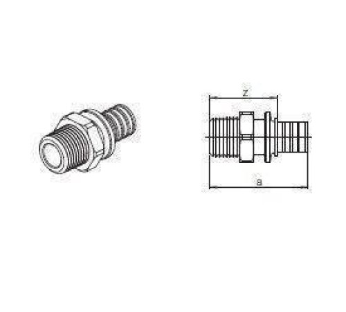 Переходник с наружной резьбой REHAU RAUTHERM S 25x2.3-R 3/4 11691051001