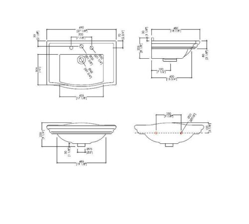 Раковина Devon&Devon Westminster 69.5х50 см 3 отверстия белый IBLI3FWES