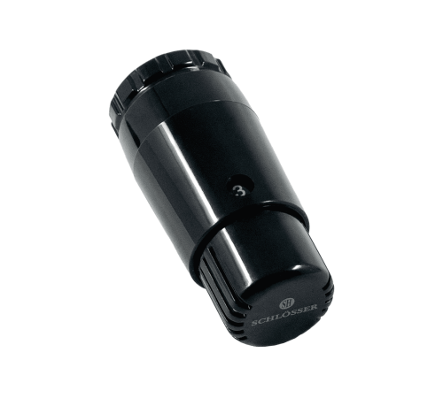 Термостатическая головка Schlosser MINI DIAMANT M30x1.5 черная 601100033 RAL 9005