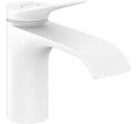 Смеситель для раковины hansgrohe Vivenis 80 мм без сливного гарнитура белый матовый 75012700
