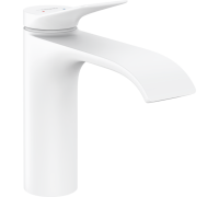 Смеситель для раковины hansgrohe Vivenis 110 со сливным гарнитуром белый матовый 75020700