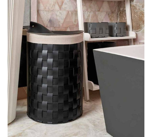 Корзина для белья круглая ADJ Bottega 40х57 см черный/серый 1057.01/03