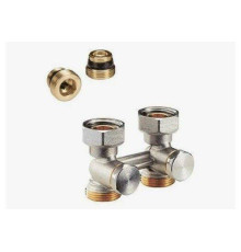 Комплект нижнего подключения Giacomini R387 1/2x3/4 прямой для двухтрубных систем R387X012