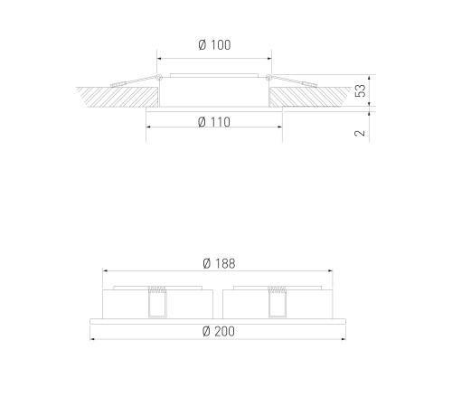 Алюминиевый точечный светильник 1071/2 MR16 WH белый