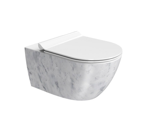Унитаз подвесной безободковый GSI AltaCeramica Swirlflush 550x360 мм Marbled white AC201F35