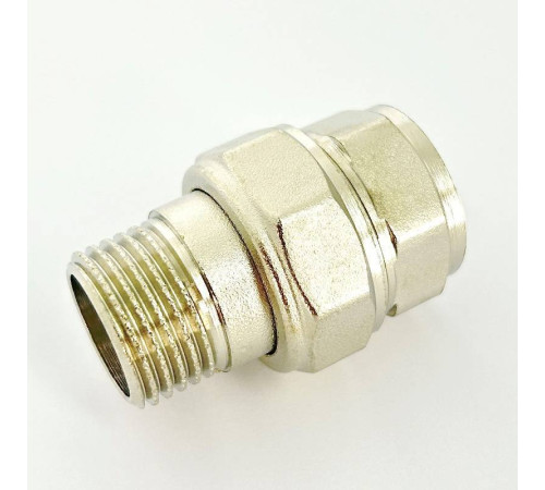 Разъемное соединение LD Pride прямое НР-ВР 1/2 никелированное с прокладкой O-RING LD.67.520.15