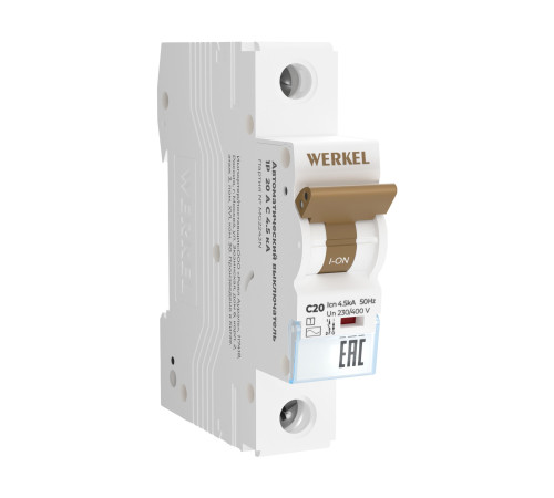 Автоматический выключатель 1P 20 A C 4,5 kА W901P204